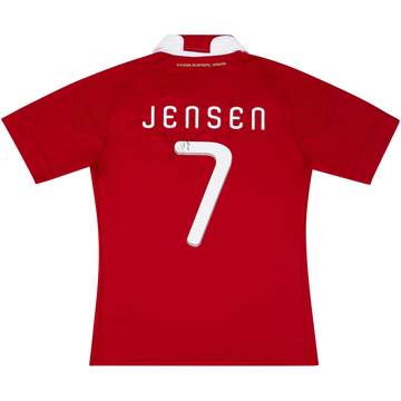 2010 Denmark Match Issue Signed Home Shirt Jensen #7 (v Senegal)
