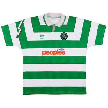 1991-92 Celtic Home Shirt - 8/10 - (XL)