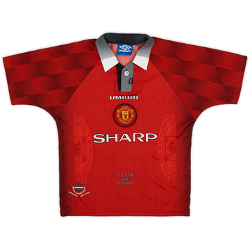 1996-98 Manchester United Home Shirt - 8/10 - (L.Boys)