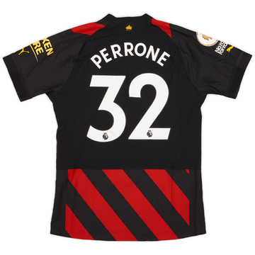 2022-23 Manchester City Match Issue Away Shirt Perrone #32