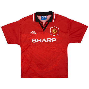 1994-96 Manchester United Home Shirt - 9/10 - (L.Boys)