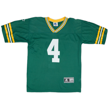 1997-98 Green Bay Packers Favre #4 Starter Home Jersey - 6/10 - (L.Boys)