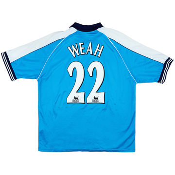 1999-01 Manchester City Home Shirt Weah #22 - 7/10 - (L)