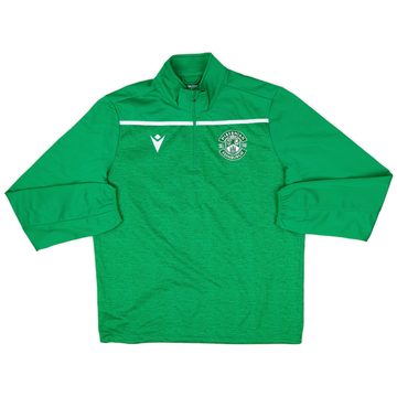 2017-18 Hibernian Macron 1/4 Zip Training Top - 9/10 - (L)