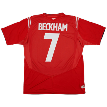 2004-06 England Away Shirt Beckham #7 - 6/10 - (L)