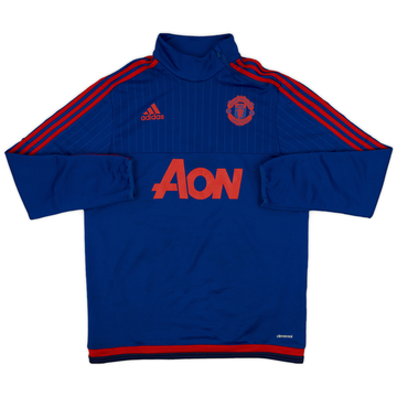 2015-16 Manchester United adidas 1/4 Zip Drill Top - 8/10 - (L)