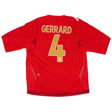 2006-08 England Away L/S Shirt Gerrard #4 - 9/10 - (XL)