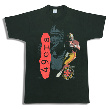 1980s San Francisco 49ers Joe Montana Salem Sportswear Graphic Tee L