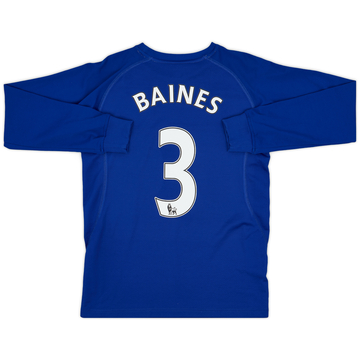 2010-11 Everton Home L/S Shirt Baines #3 - 7/10 - (S)