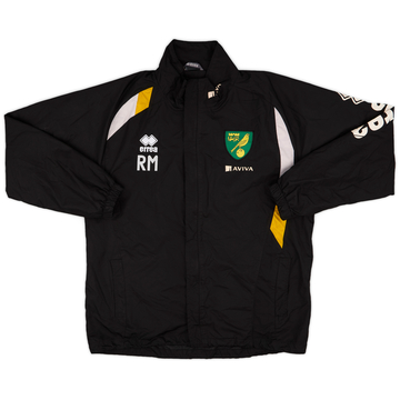 2013-14 Norwich Staff Issue Errea Hooded Rain Jacket RM - 6/10 - (M)