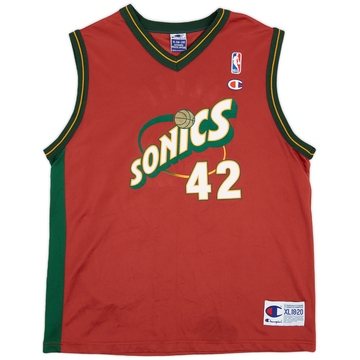 1999-01 Seattle Supersonics Baker #42 Champion Alternate Jersey - 9/10 - (XL.Boys)
