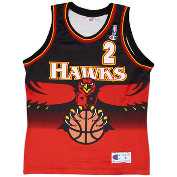 1995-96 Atlanta Hawks Augmon #2 Champion Away Jersey - 8/10 - (L)