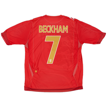 2006-08 England Away Shirt Beckham #7 - 7/10 - (L)