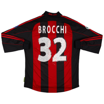 2001-02 AC Milan Match Issue Home L/S Shirt Brocchi #32