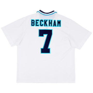 1995-97 England Home Shirt Beckham #7 - 9/10 - (XL)