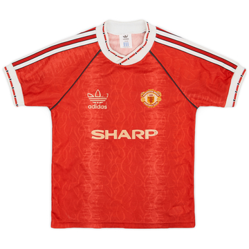 1990-92 Manchester United Home Shirt - 5/10 - (S.Boys)