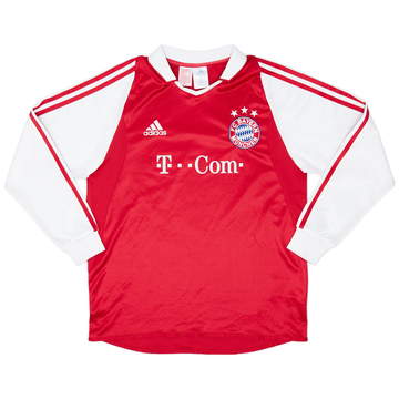 2003-04 Bayern Munich Home L/S Shirt - 9/10 - (XL.Boys)