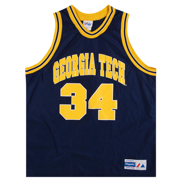 1990s Georgia Tech Yellow Jackets #34 Majestic Jersey (Away) XL