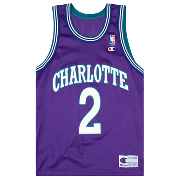 1994-95 Charlotte Hornets Johnson #2 Champion Jersey (Alternate) M