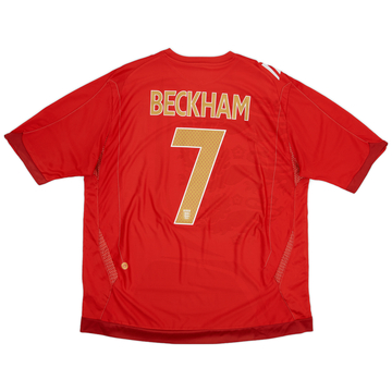 2006-08 England Away Shirt Beckham #7 - 6/10 - (XXL)
