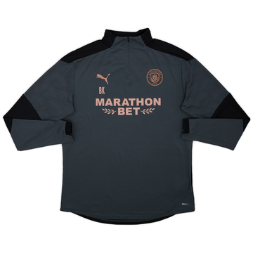 2019-20 Manchester City Staff Issue Puma 1/4 Zip Drill Top BK - 8/10 - (XL)