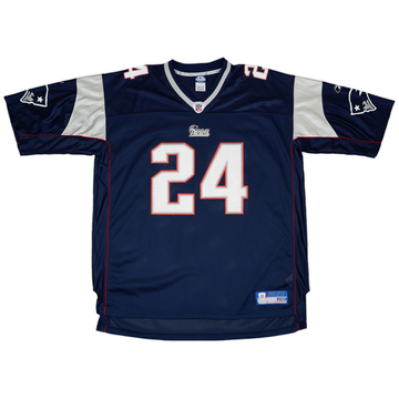 2002-04 New England Patriots Law #24 Reebok On Field Home Jersey - 9/10 - (XXL)