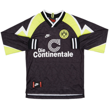 1995-96 Borussia Dortmund Away L/S Shirt - 7/10 - (M.Boys)