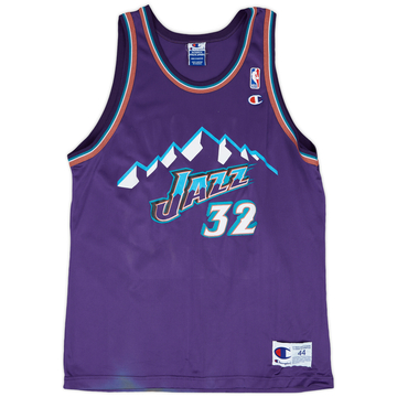 1996-02 Utah Jazz Malone #32 Champion Away Jersey - 5/10 - (L)