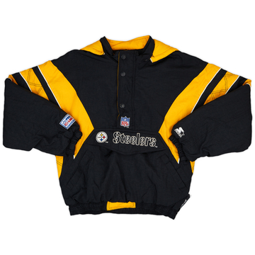 1990s Pittsburgh Steelers Starter 1/2 Zip Rain Coat - 6/10 - (XL.Boys)