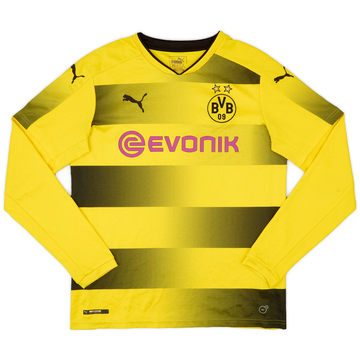 2017-18 Borussia Dortmund Home L/S Shirt - 7/10 - (XL.Boys)