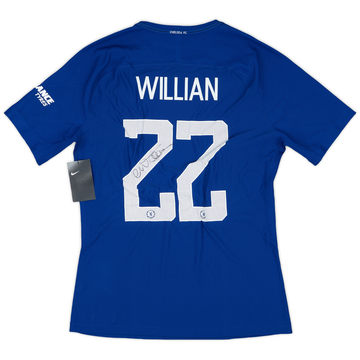 2017-18 Chelsea Player Issue Signed Home Shirt Willian #22