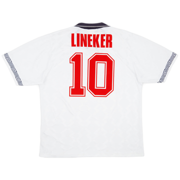 1990-92 England Home Shirt Lineker #10 - 8/10 - (L)
