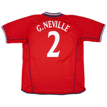 2002-04 England Away Shirt G.Neville #2 - 8/10 - (XL)