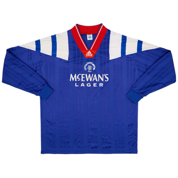 1992-94 Rangers Player Issue Home L/S Shirt - 8/10 - (L/XL)