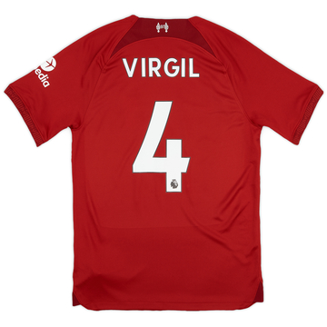 2022-23 Liverpool Home Shirt Virgil #4 - 9/10 - (S)