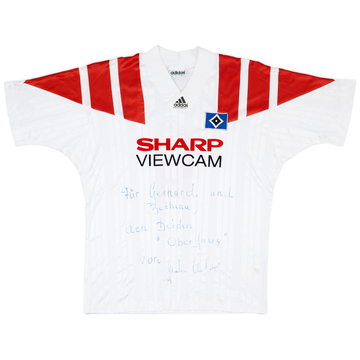 1993-94 Hamburg Match Issue Signed Home Shirt #4 (Kober)