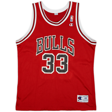 1995-98 Chicago Bulls Pippen #33 Champion Away Jersey - 5/10 - (XL)