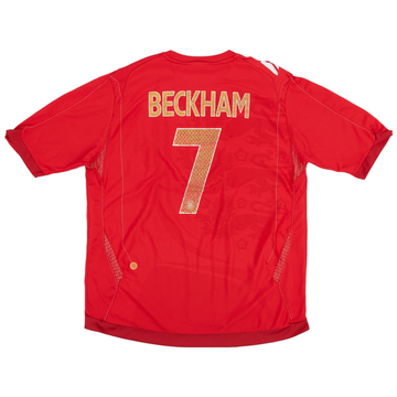 2006-08 England Away Shirt Beckham #7 - 6/10 - (XL)