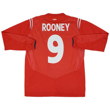 2004-06 England Away L/S Shirt Rooney #9 - 8/10 - (L)
