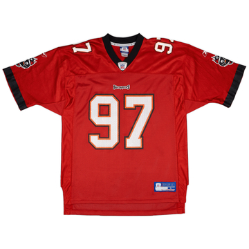 2002-04 Tampa Bay Buccaneers Rice #97 Reebok On Field Home Jersey - 8/10 - (L)