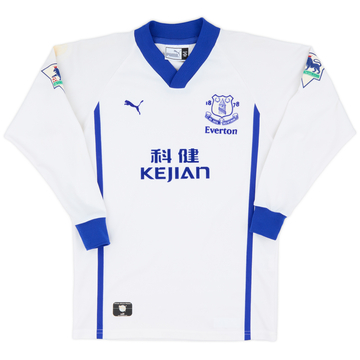 2002-03 Everton Away L/S Shirt - 8/10 - (XS.Boys)