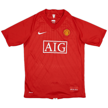 2007-09 Manchester United Home Shirt - 9/10 - (XL.Boys)