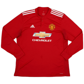 2017-18 Manchester United Home L/S Shirt - 6/10 - (XL)