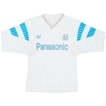 1990-91 Olympique Marseille Home L/S Shirt - 6/10 - (L.Boys)