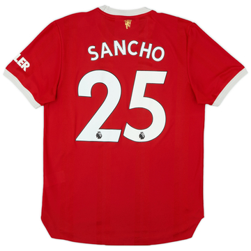 2021-22 Manchester United Authentic Home Shirt Sancho #25 - 7/10 - (M)