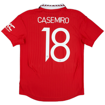 2022-23 Manchester United Authentic Home Shirt Casemiro #18 - 9/10 - (M)