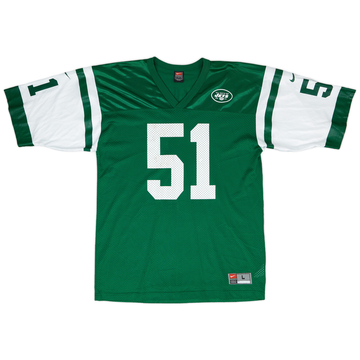 1998-00 New York Jets Cox #51 'Signed' Nike Home Jersey - 8/10 - (L)