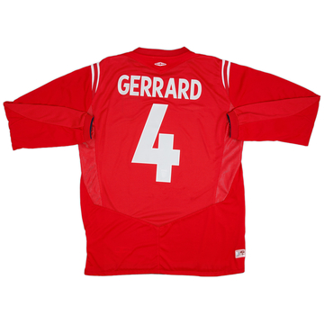 2004-06 England Away L/S Shirt Gerrard #4 - 9/10 - (L)