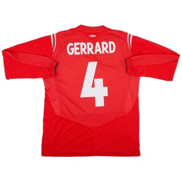 2004-06 England Away L/S Shirt Gerrard #4 - 7/10 - (L)