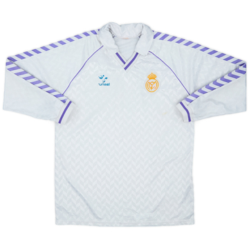 1986-88 Real Madrid Home L/S Shirt - 5/10 - (L)